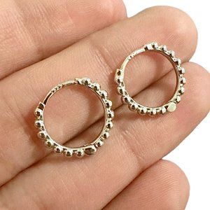 Hoop Earrings Sterling Silver 925 12MM Zircon Earrings for Women Men